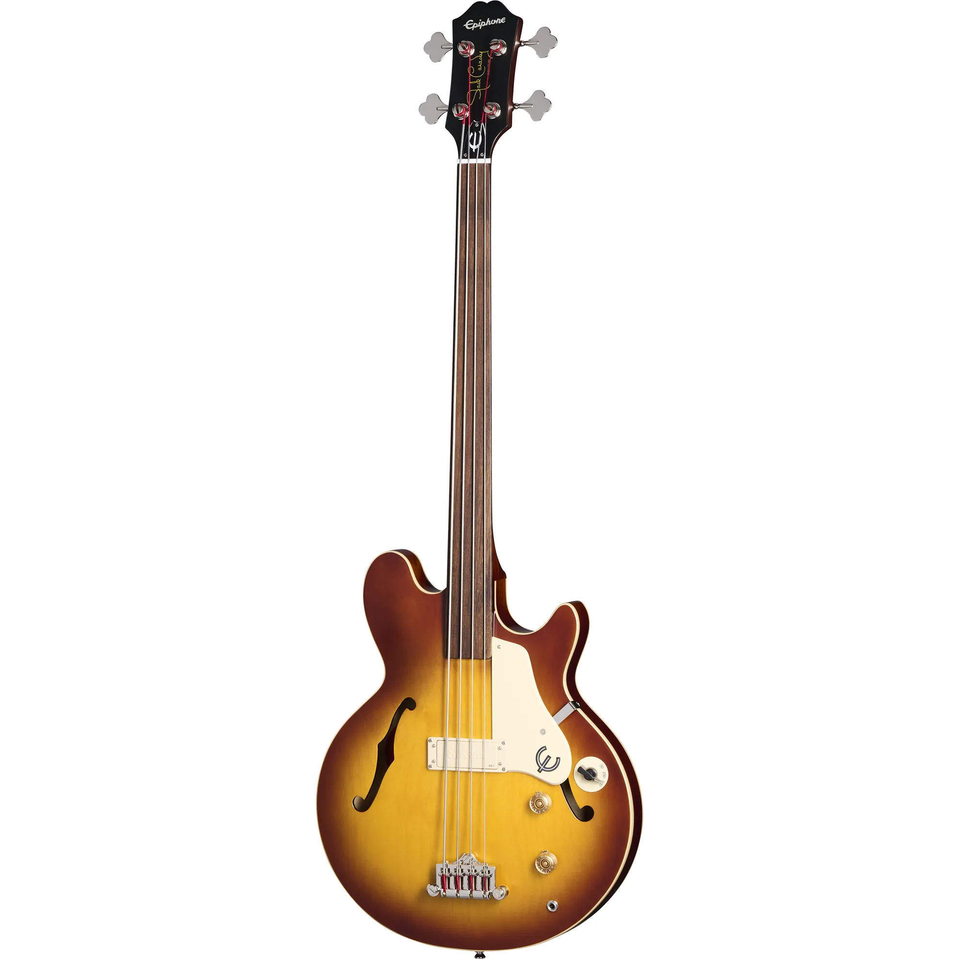Epiphone Jack Casady Fretless Bass Aged Royal Tan front view