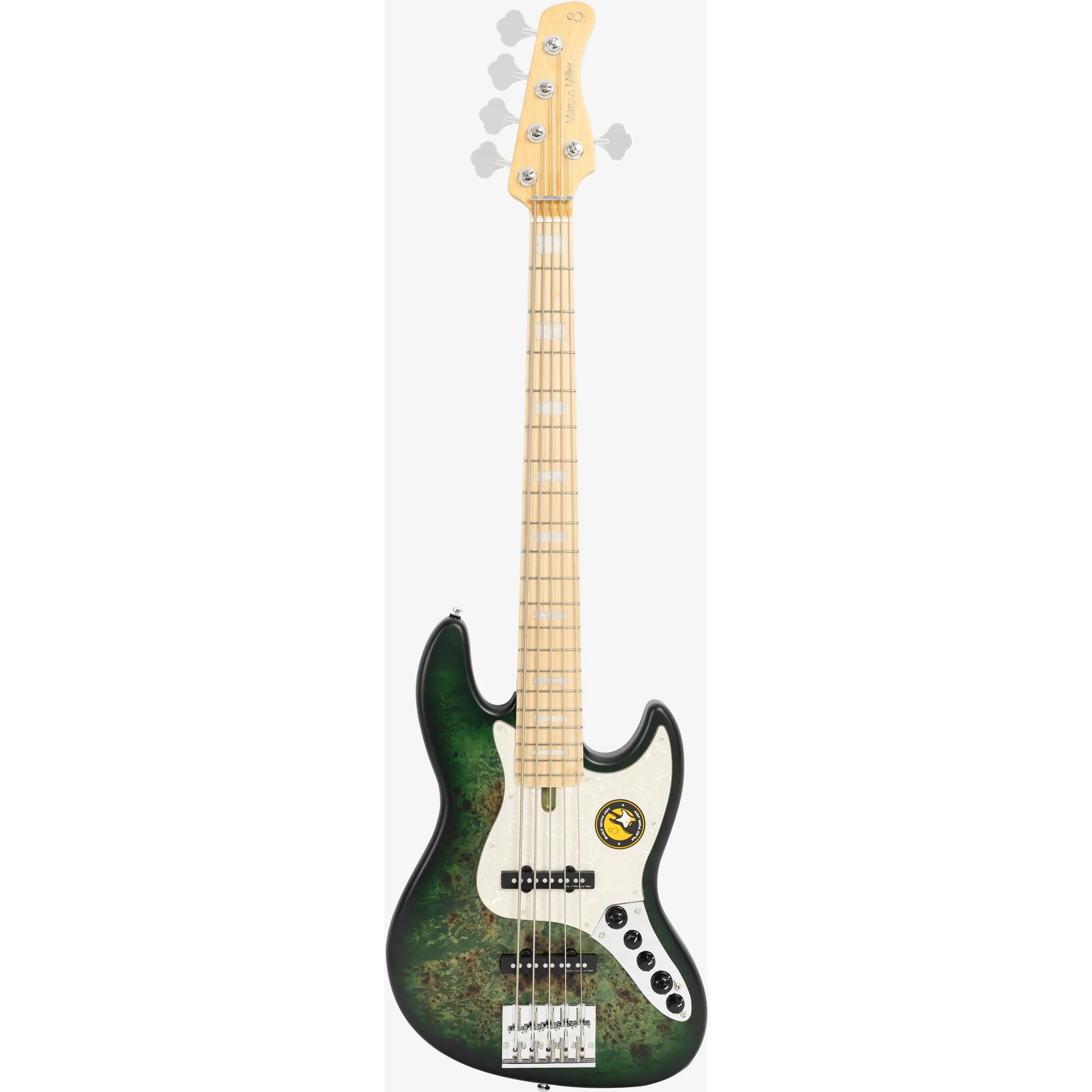Sire Marcus Miller V7 Ash Reissue 5-String Transparent Green Satin front view