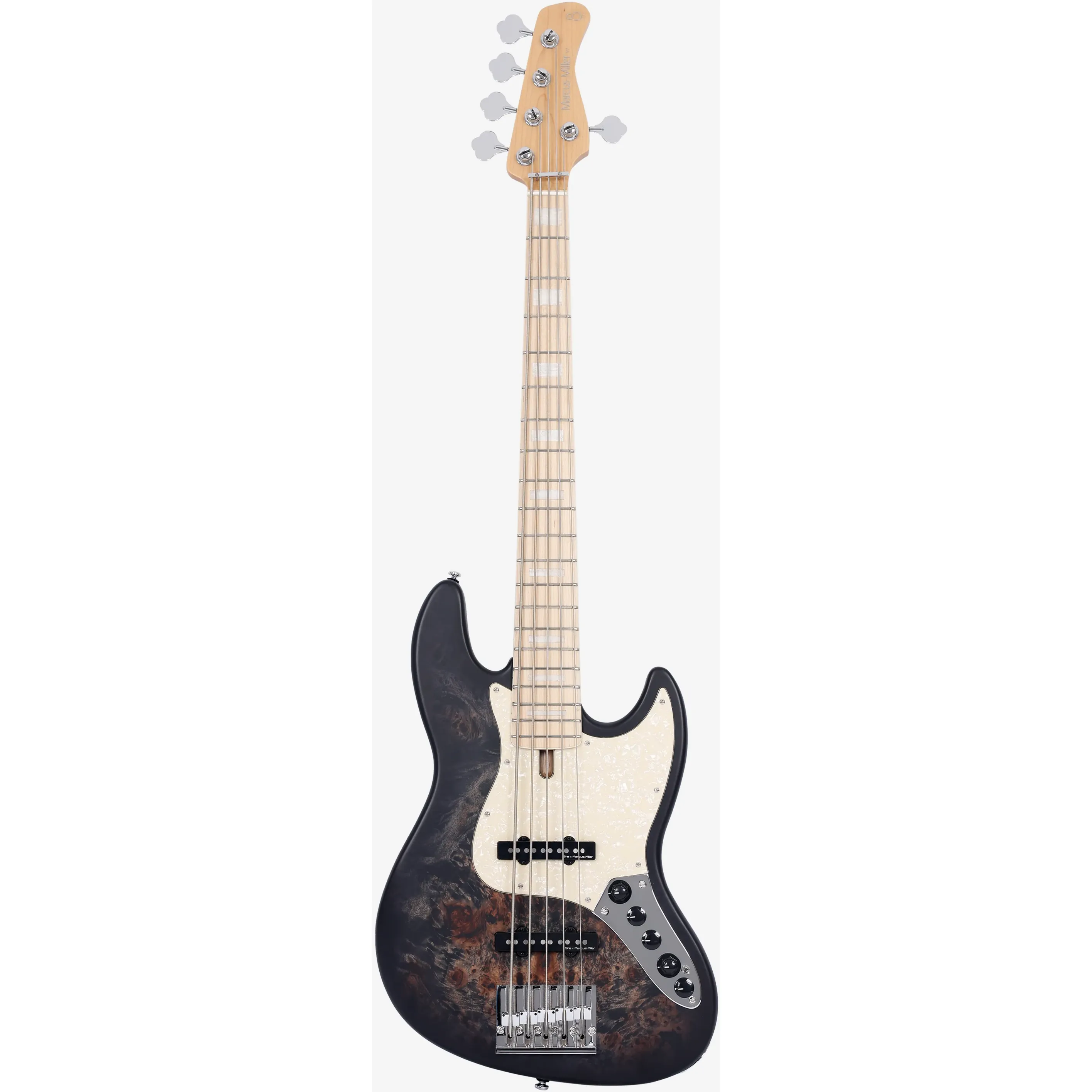 Sire Marcus Miller V7 Ash Reissue 5-String Transparent Black Satin front view