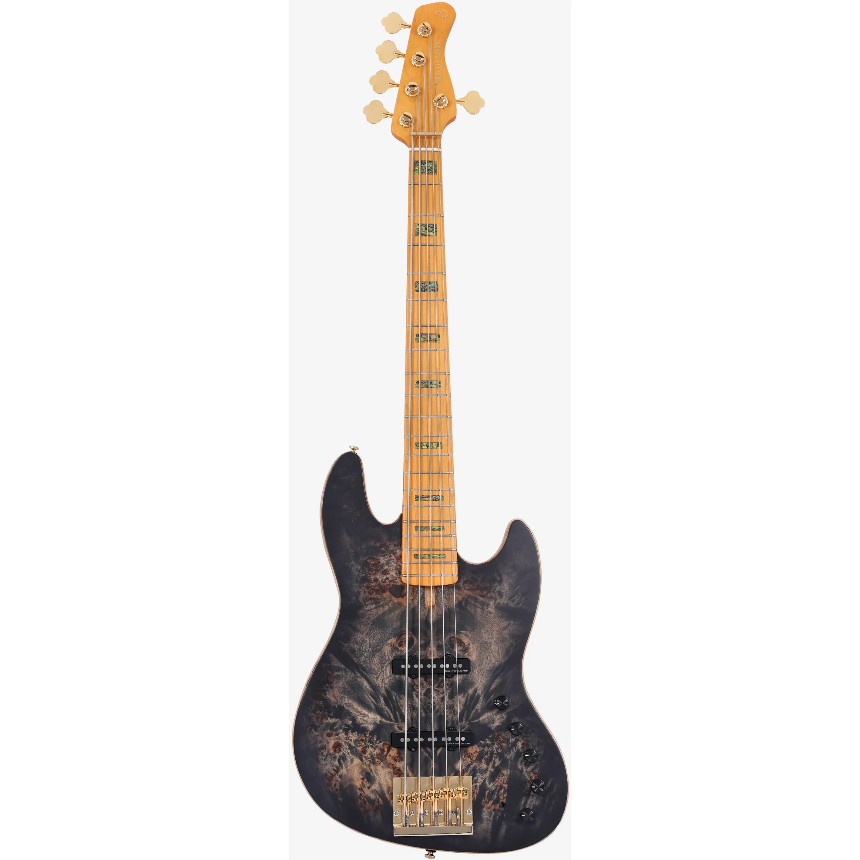 Sire Marcus Miller V10 5-String Transparent Black Satin front view