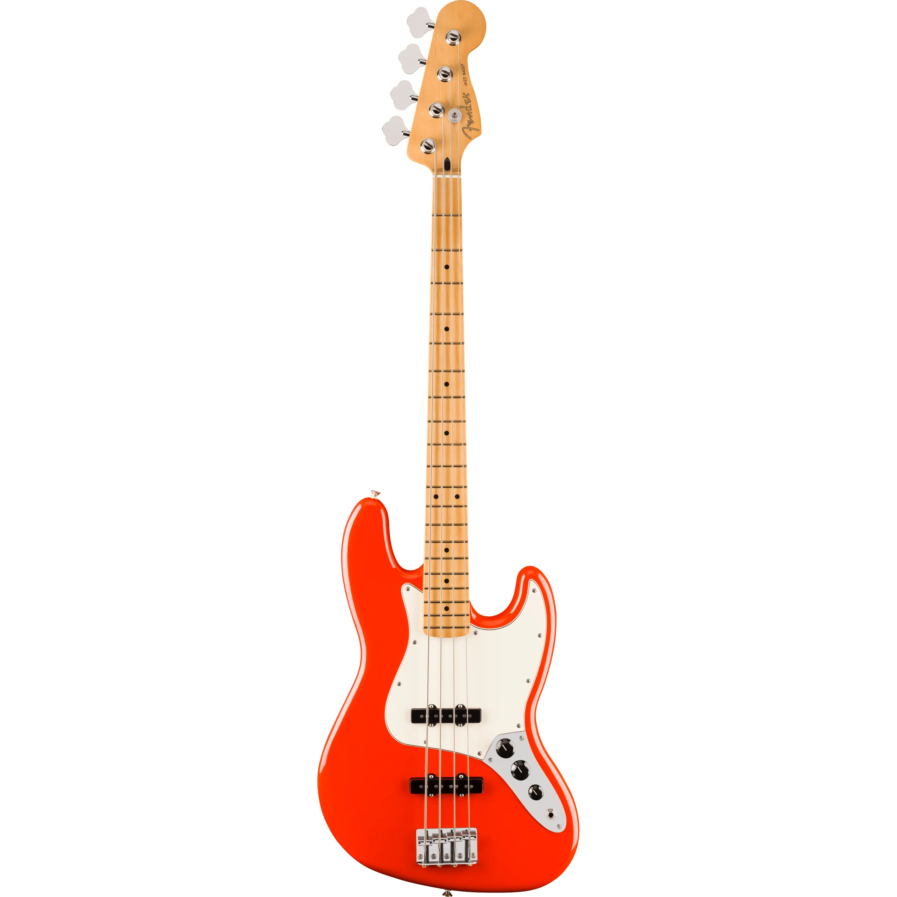 Fender Player II Jazz Bass MN Coral Red front view