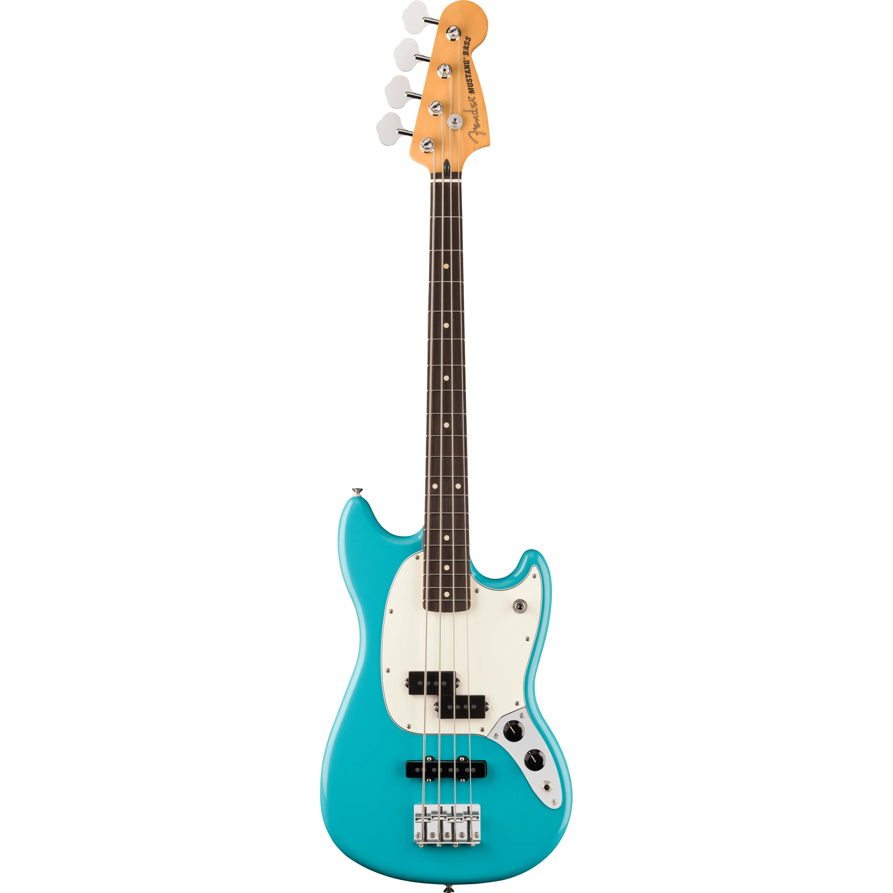 Fender Player II Mustang Bass PJ RW Aquatone Blue front view