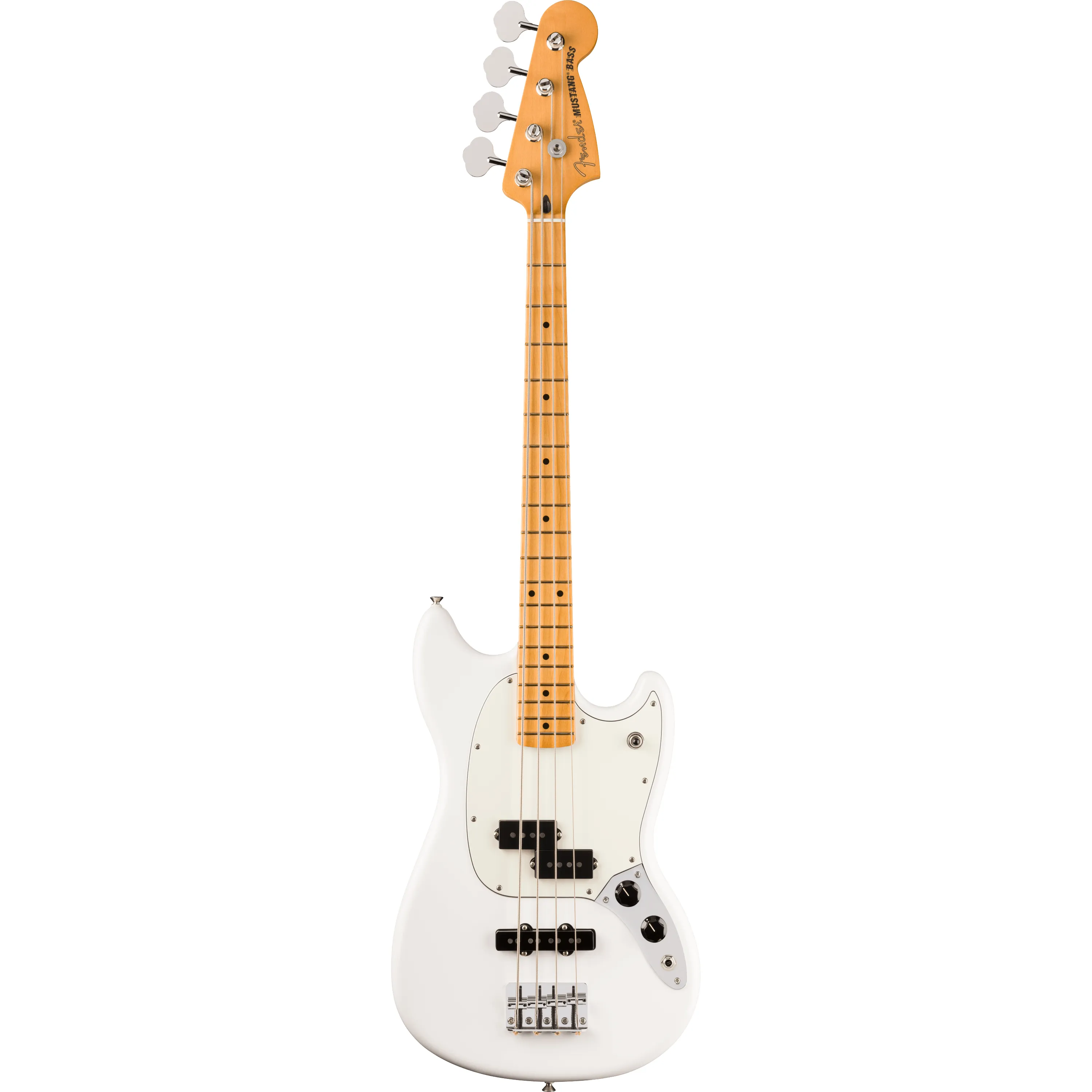 Fender Player II Mustang Bass PJ MN Polar White front view
