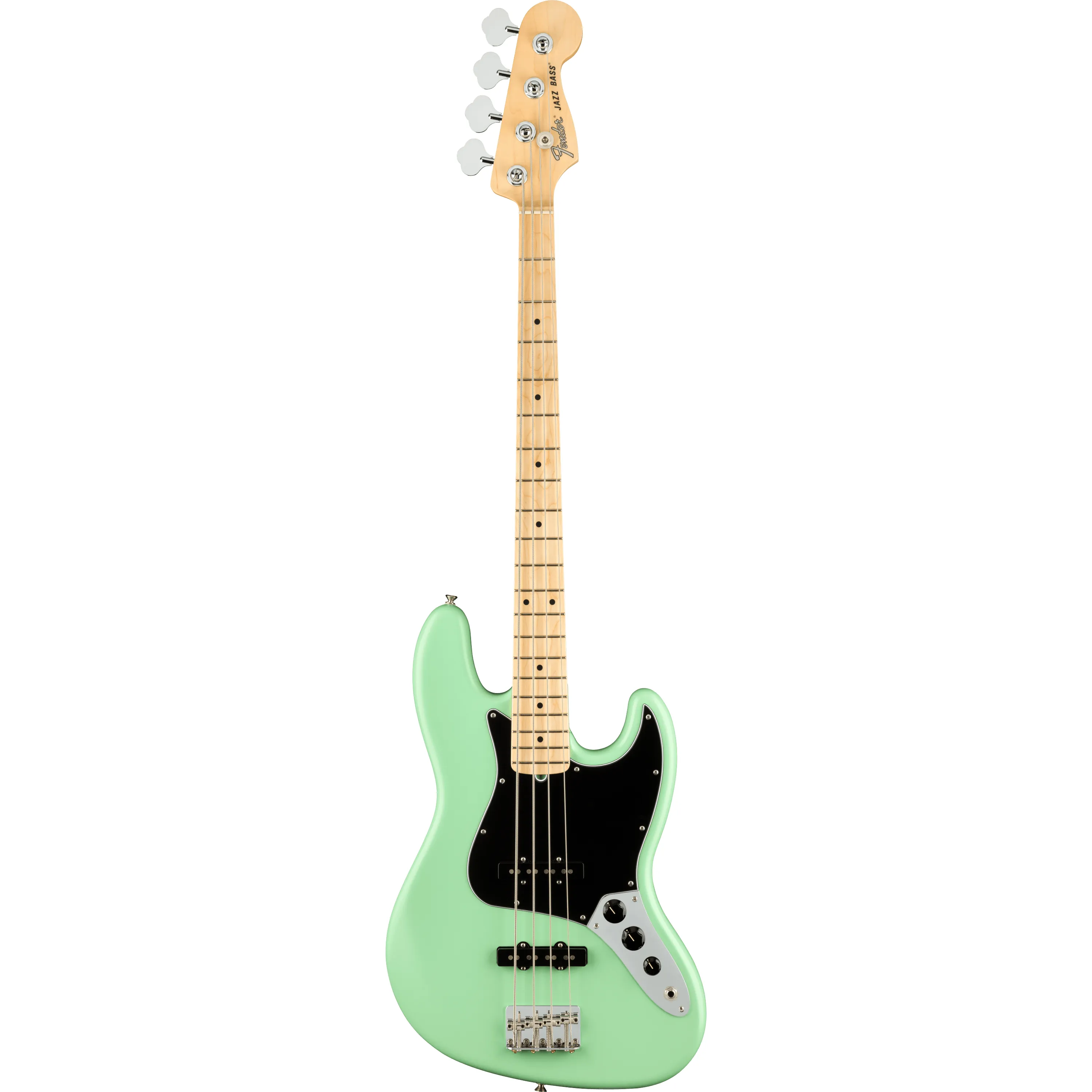 Fender American Performer Jazz Bass MN Satin Surf Green front view