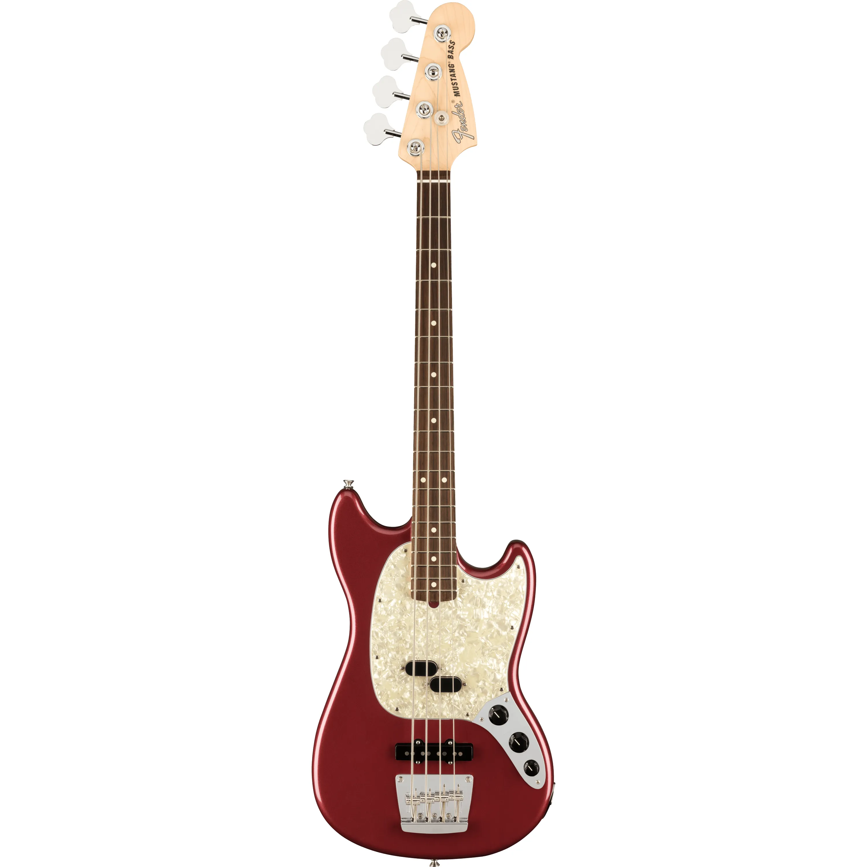 Fender American Performer Mustang Bass RW Aubergine front view