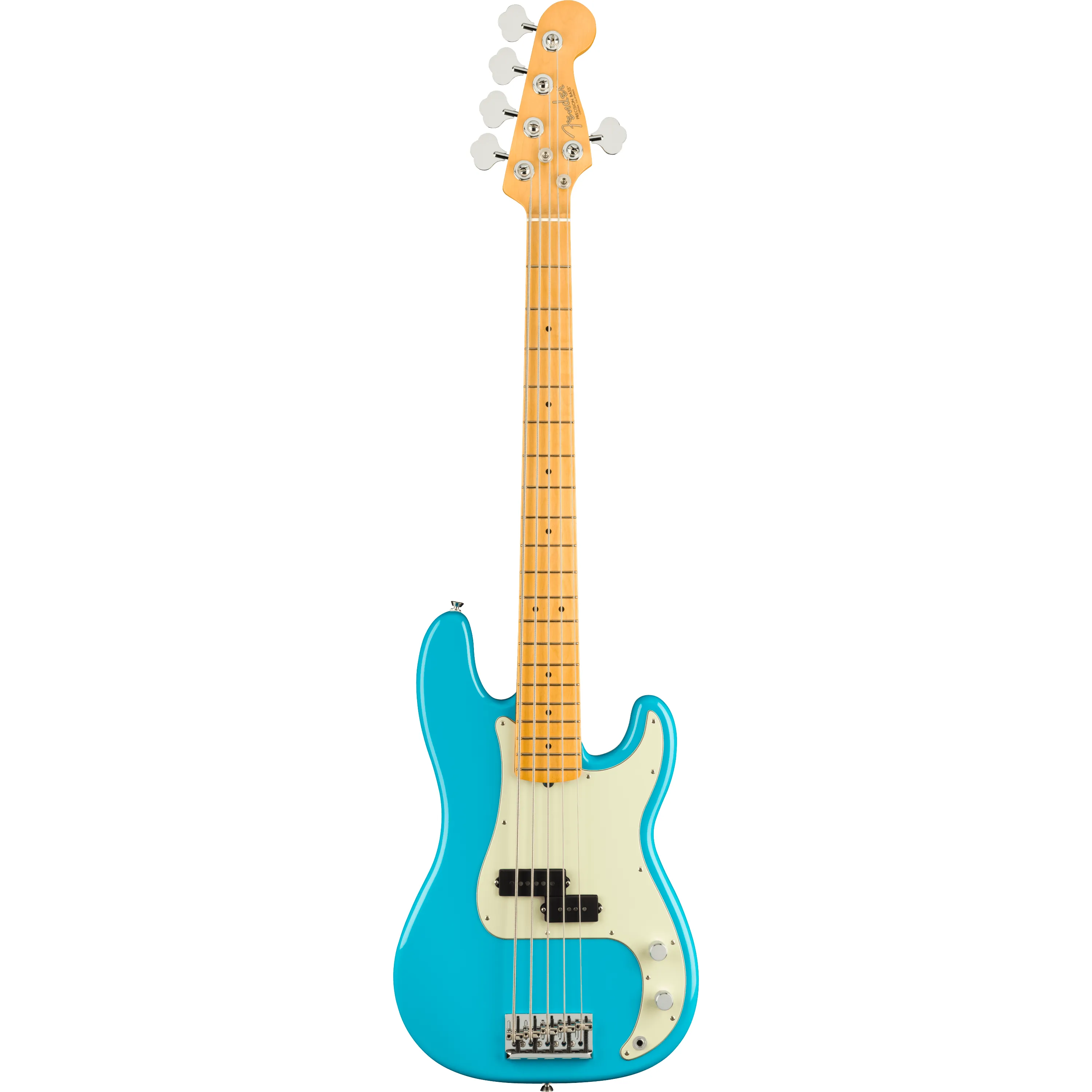 Fender American Professional II Precision Bass V MN Miami Blue front view