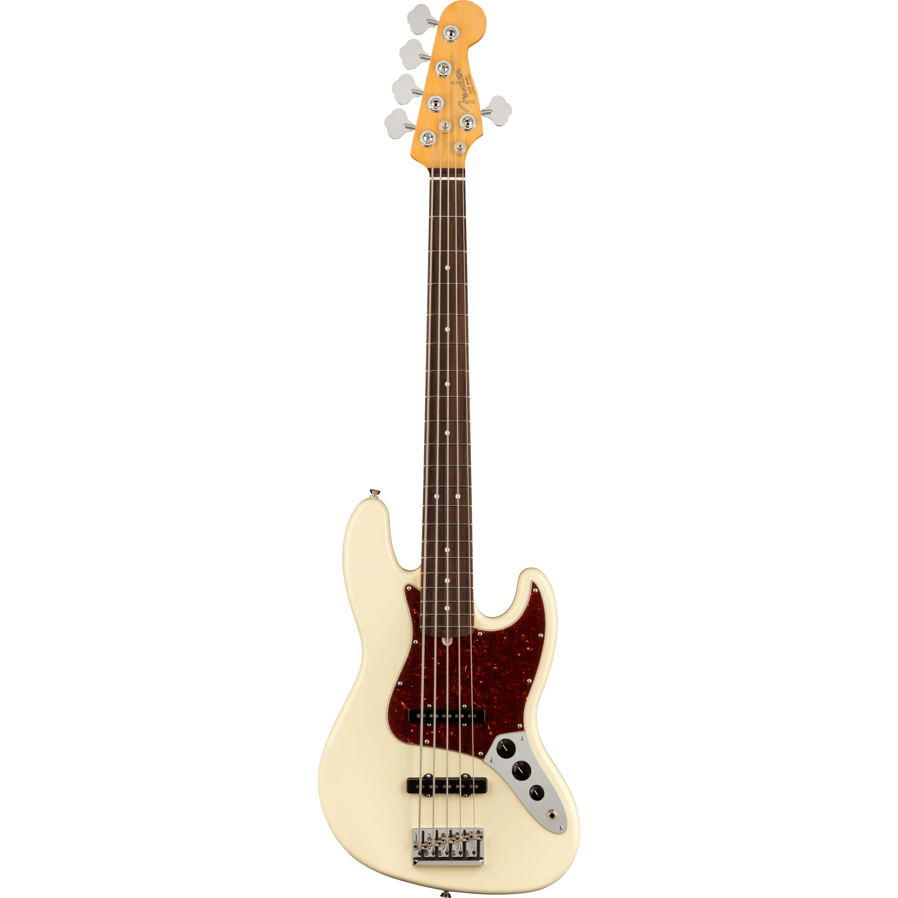Fender American Professional II Jazz Bass V RW Olympic White front view