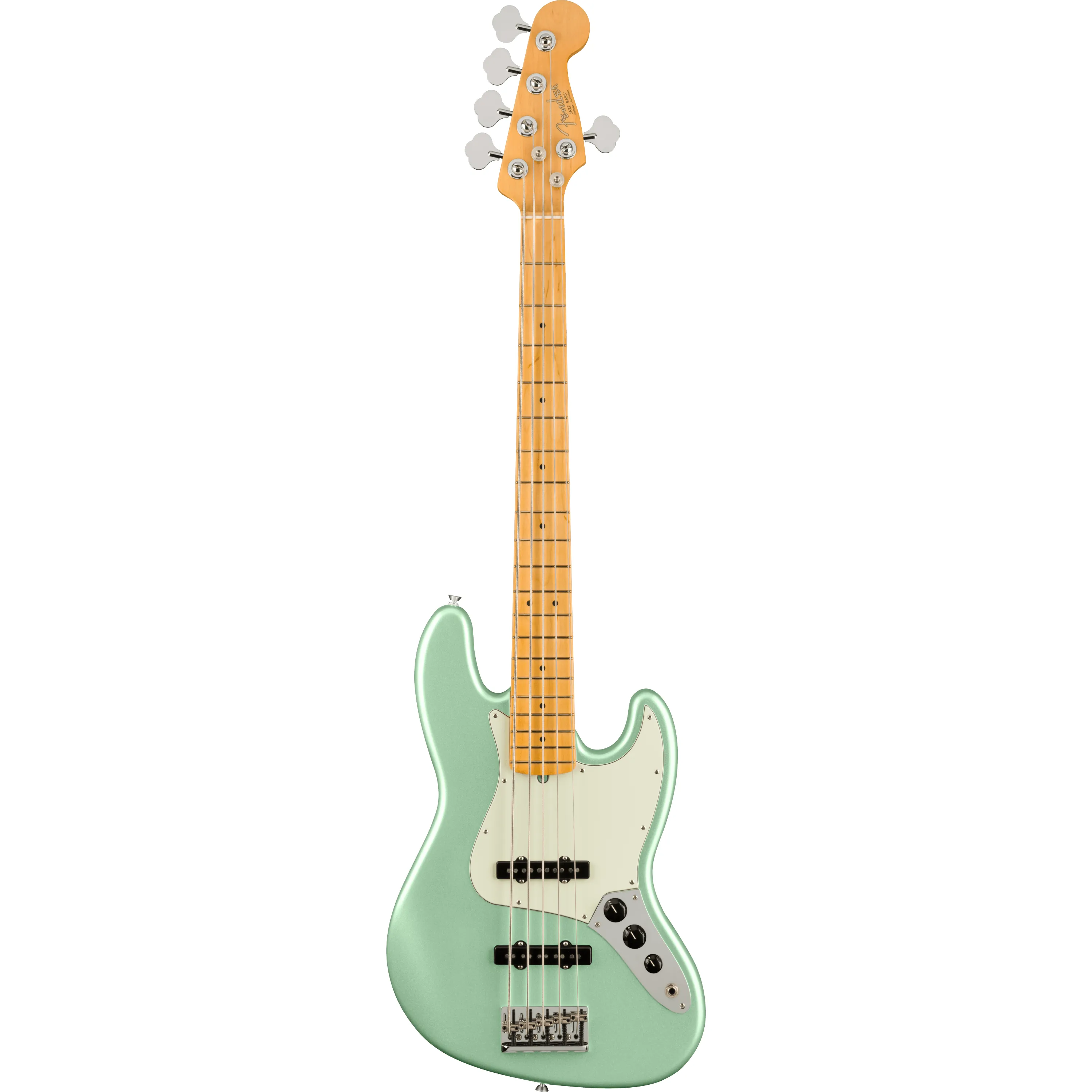 Fender American Professional II Jazz Bass V MN Mystic Surf Green front view