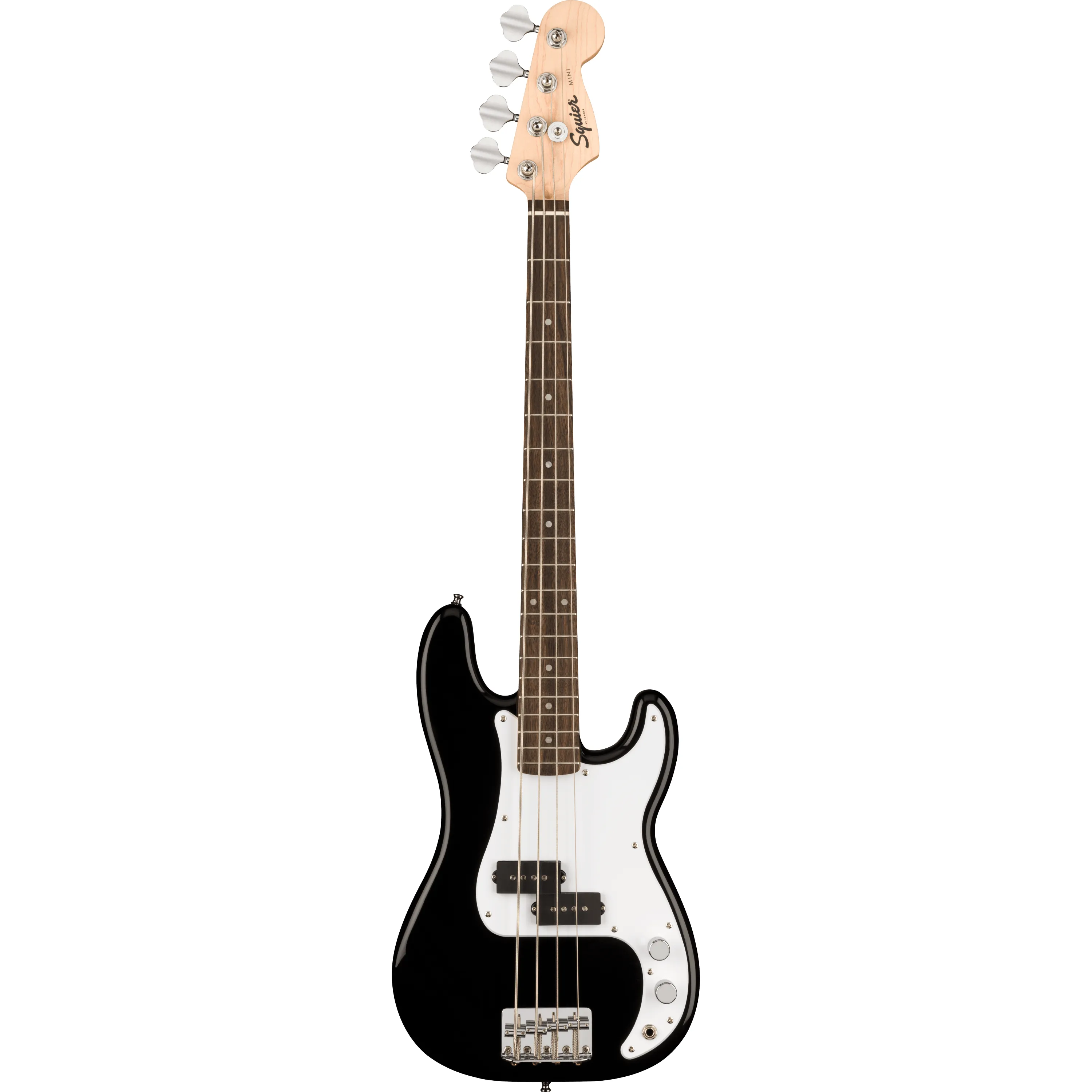 Squier Mini Precision Bass IL Black front view