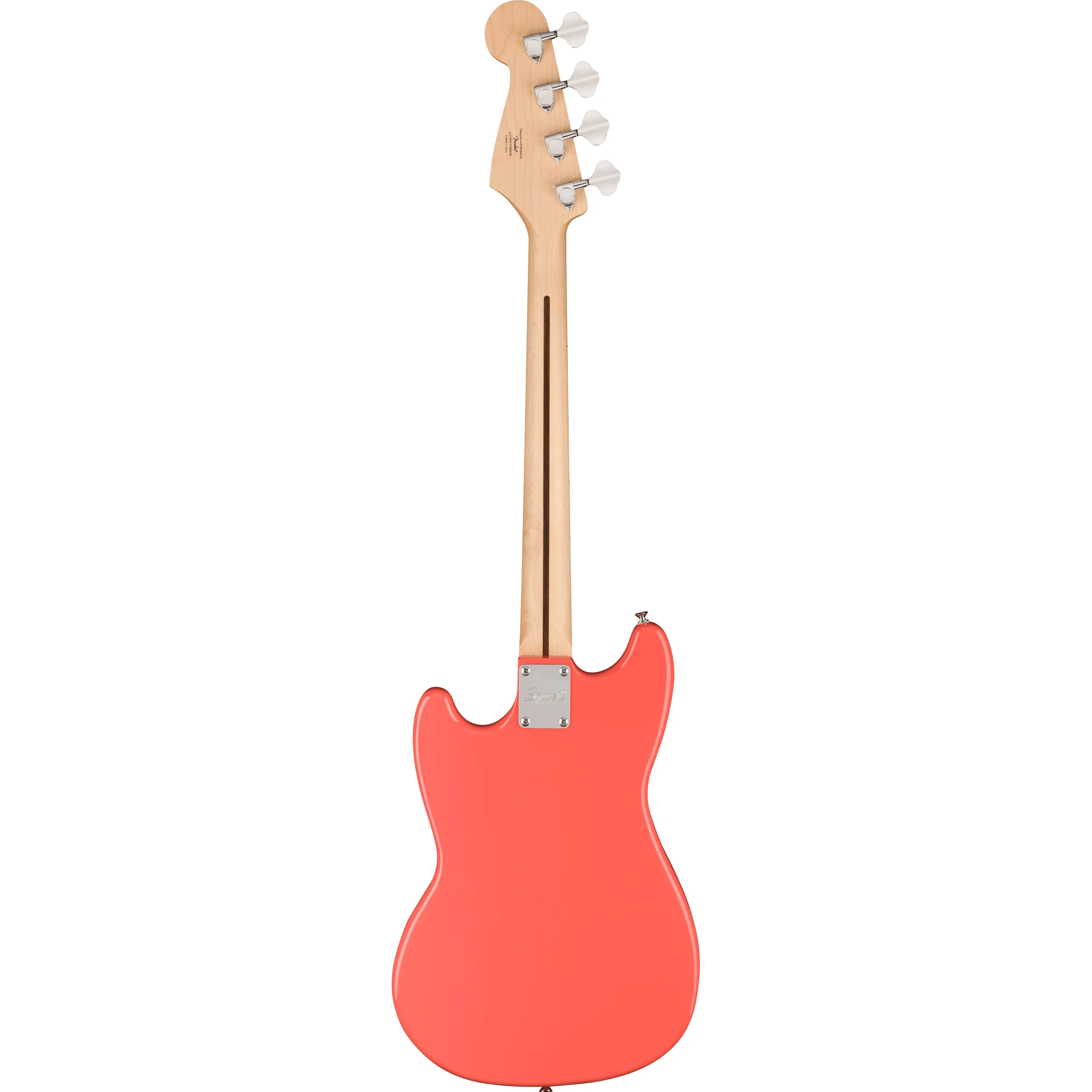 Squier Sonic Bronco Bass MN Tahitian Coral back view