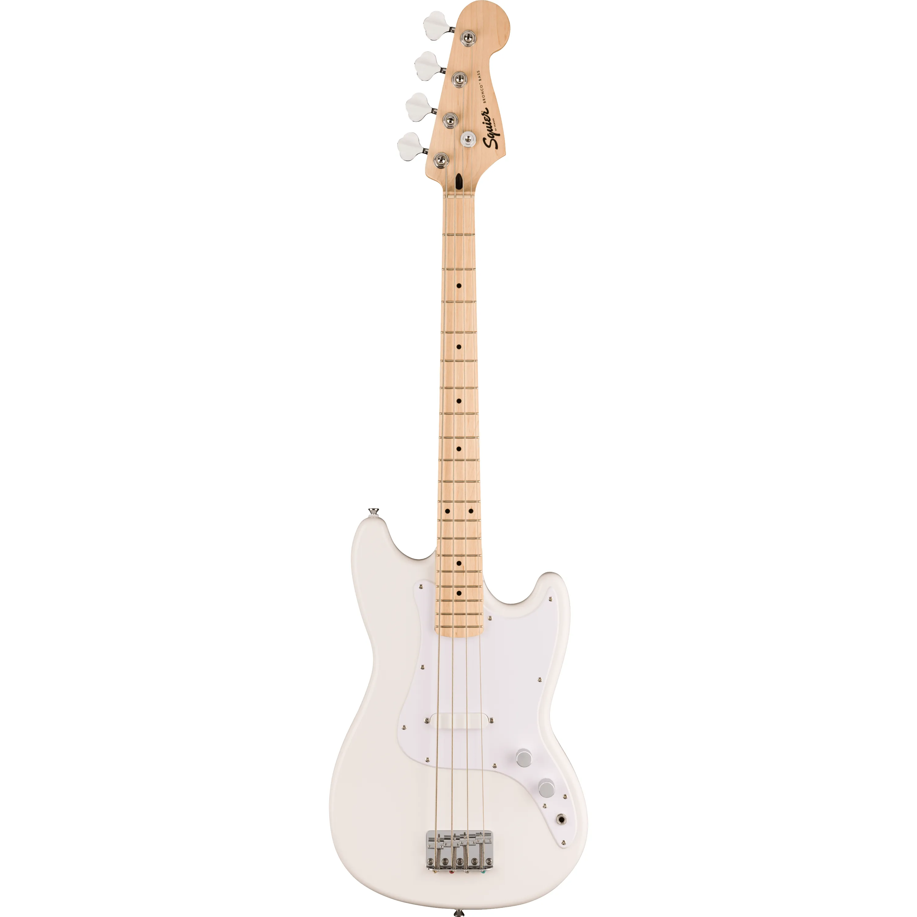 Squier Sonic Bronco Bass MN Arctic White front view