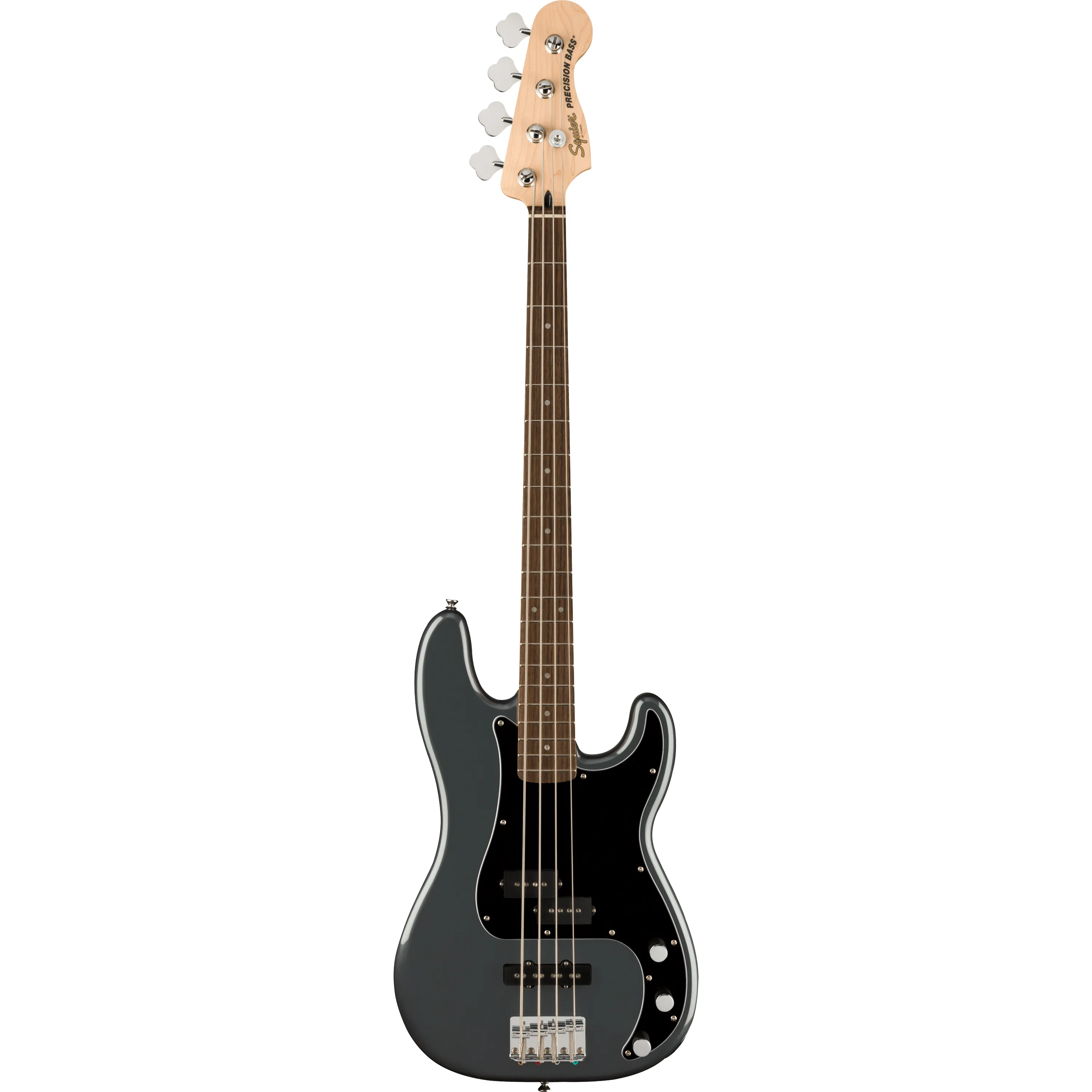 Squier Affinity Precision Bass PJ IL Charcoal Frost Metallic front view