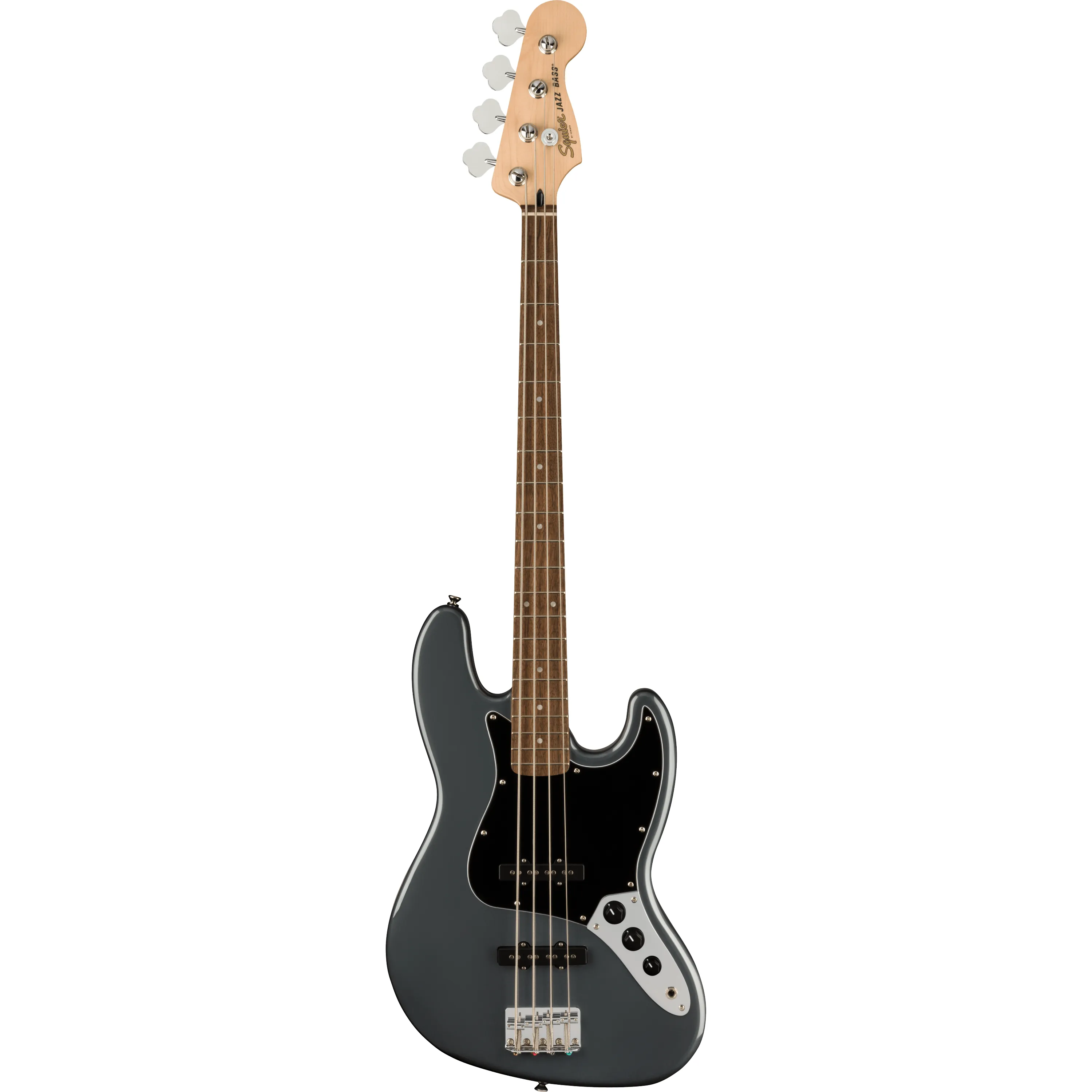 Squier Affinity Jazz Bass IL Charcoal Frost Metallic front view