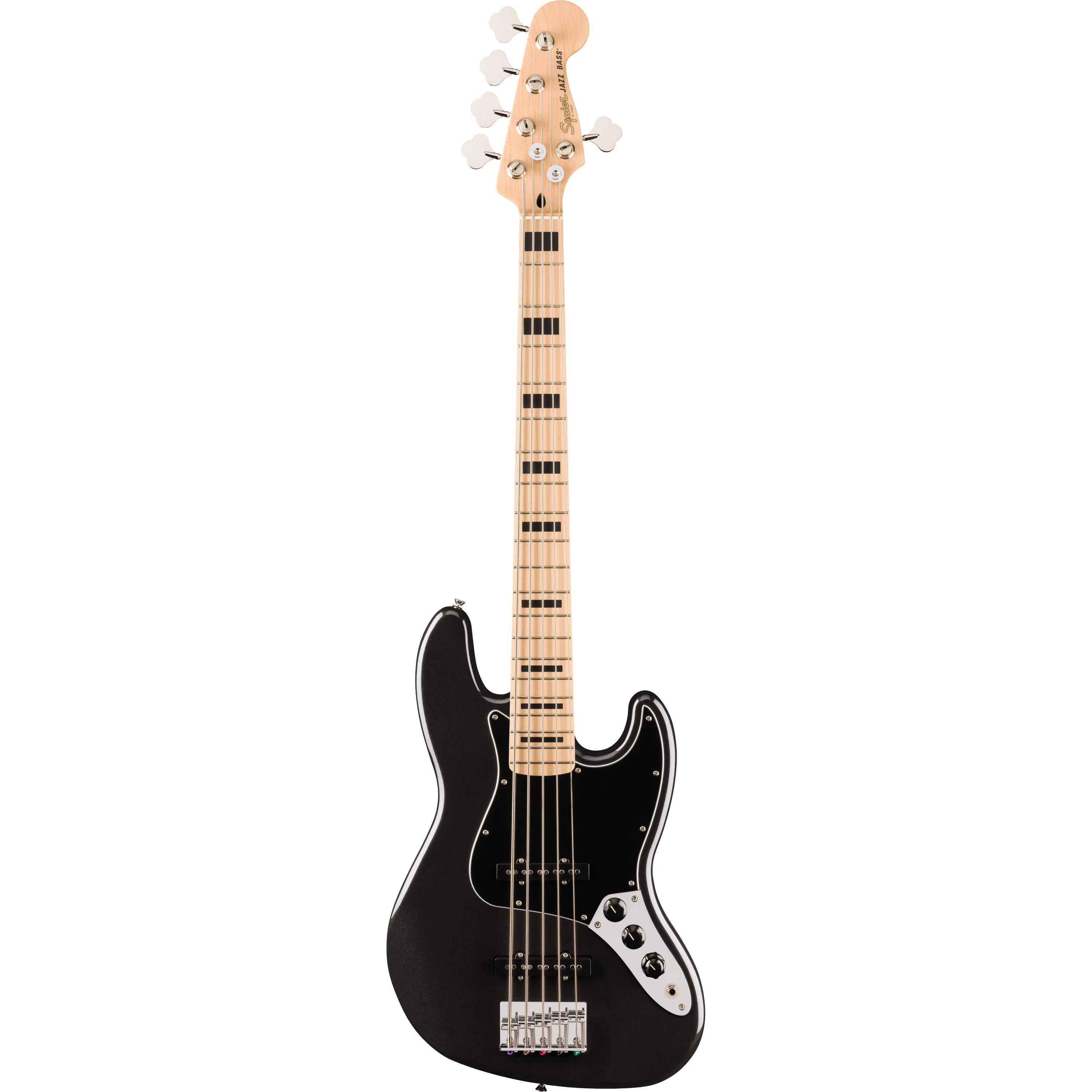 Squier Affinity Active Jazz Bass V MN Black Metallic front view