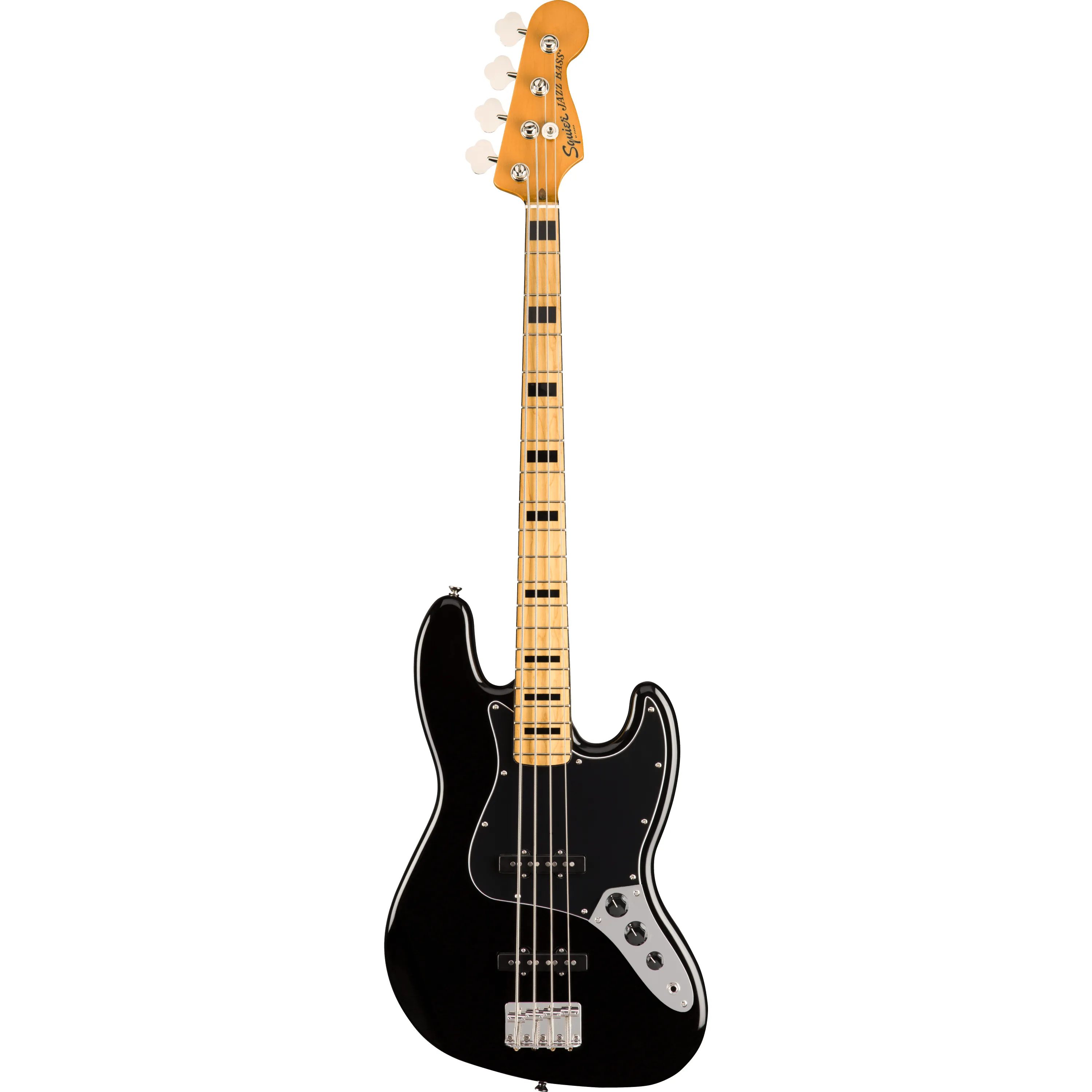 Squier Classic Vibe 70s Jazz Bass MN Black front view