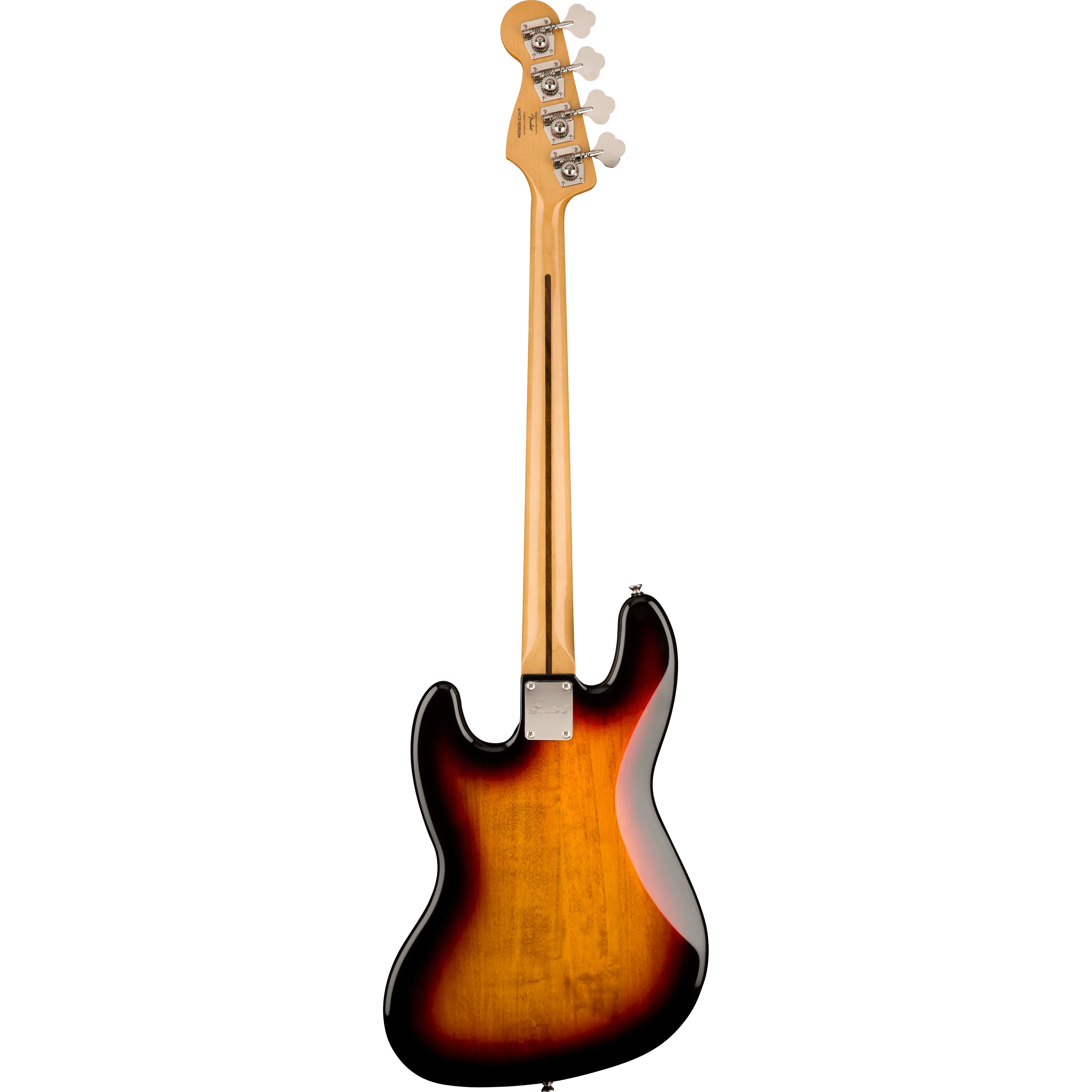 Squier Classic Vibe 60s Jazz Bass Fretless IL 3-Color Sunburst back view