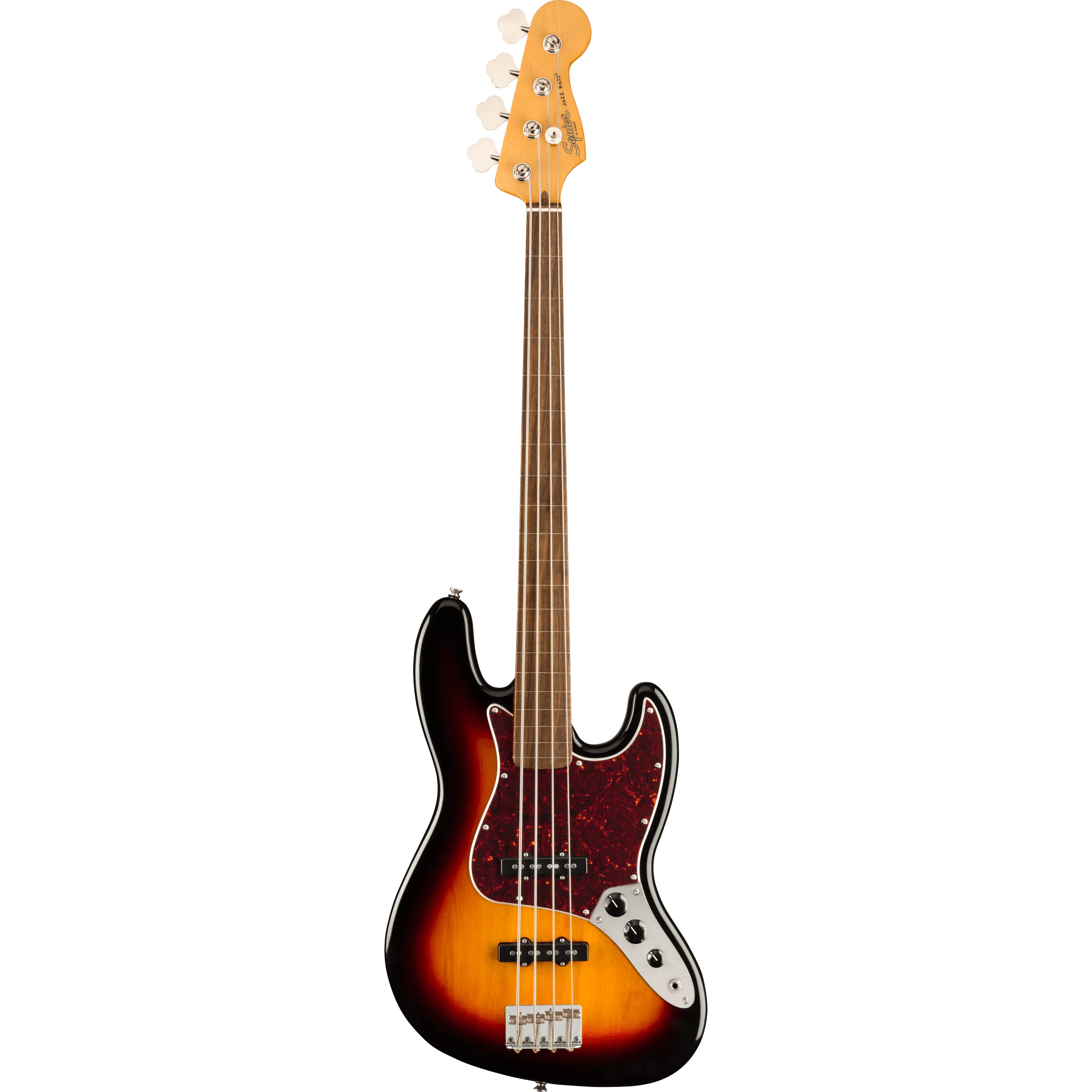 Squier Classic Vibe 60s Jazz Bass Fretless IL 3-Color Sunburst front view