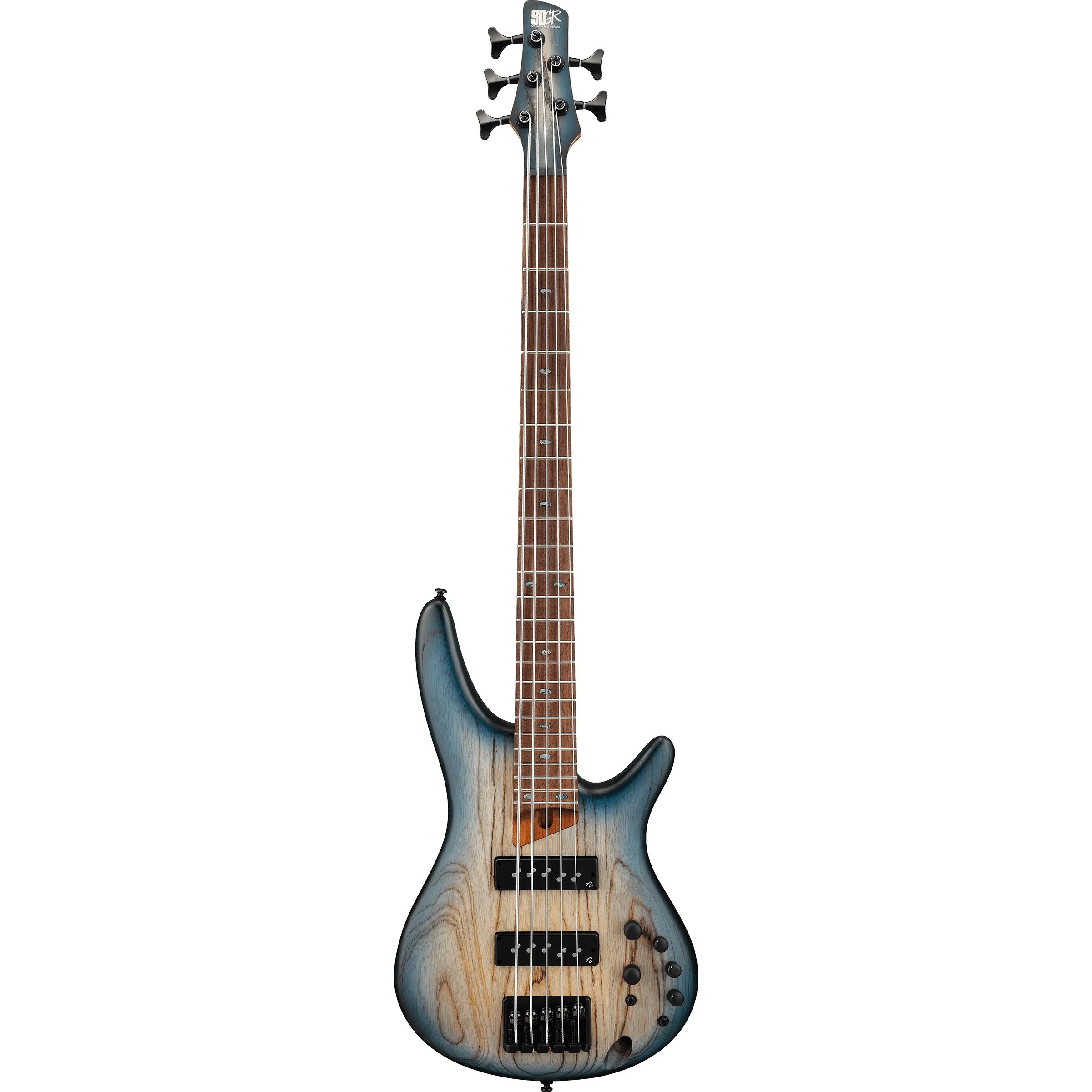 Ibanez SR605E Standard Cosmic Blue Starburst Flat front view