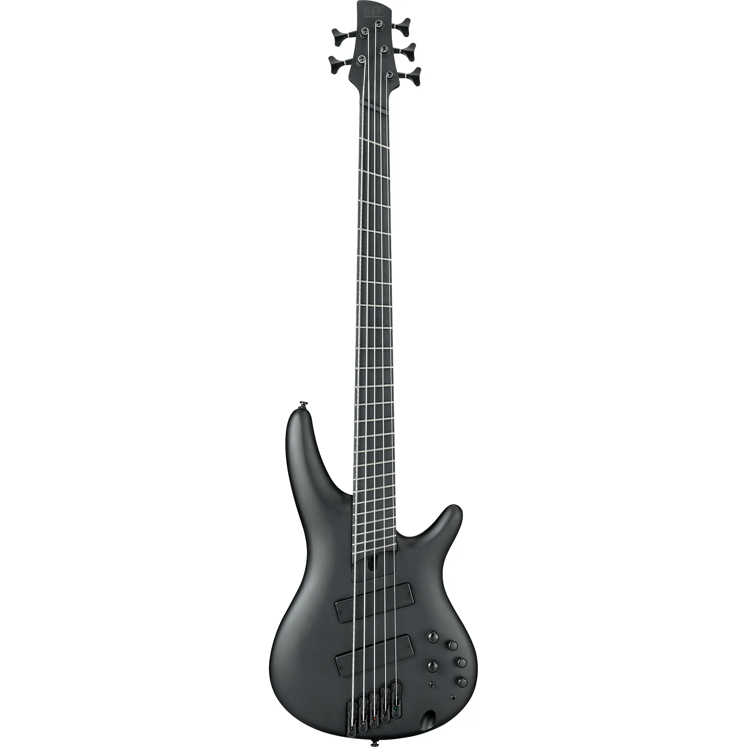 Ibanez SRMS625EX Iron Label Black Flat front view