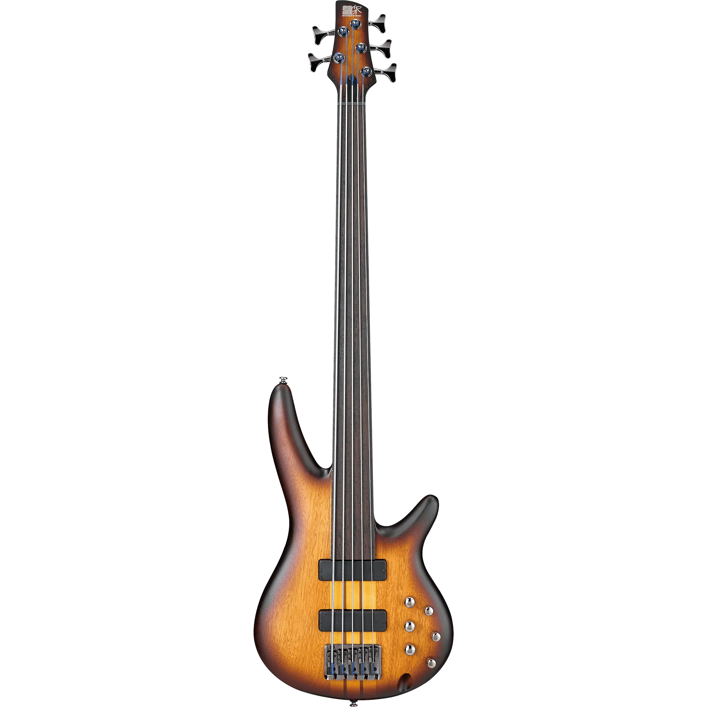Ibanez SRF705 Workshop Brown Burst Flat front view