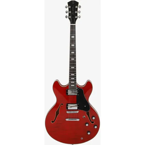 Sire Larry Carlton H7 See Through Red front view