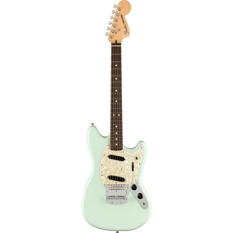 Fender American Performer Mustang RW Satin Sonic Blue front view
