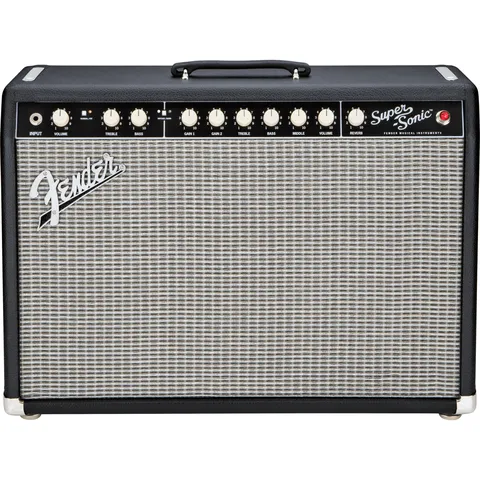 Fender Super-Sonic 22 Combo Black And Silver front view
