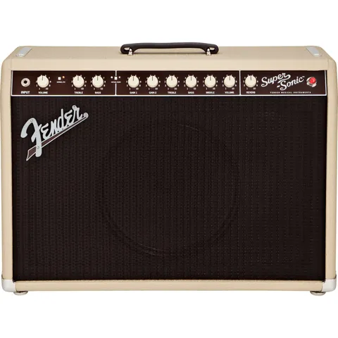 Fender Super-Sonic 22 Combo Blonde And Oxblood front view