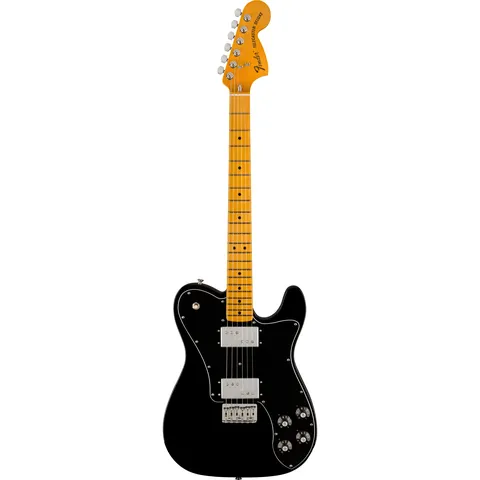Fender American Vintage II 1975 Telecaster Deluxe MN Black front view