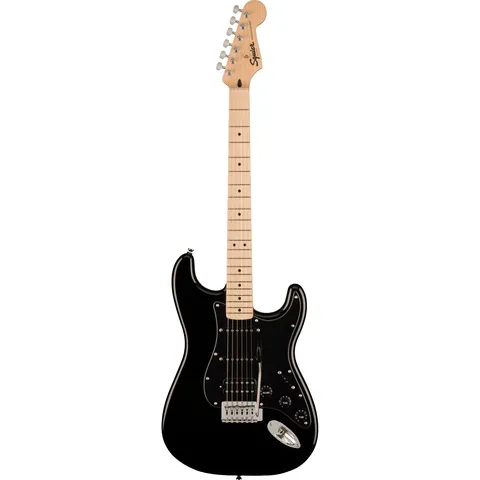 Squier Sonic Stratocaster HSS MN Black front view