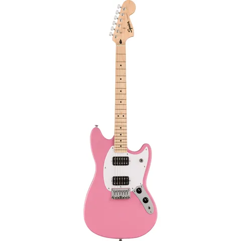 Squier Sonic Mustang HH MN Flash Pink front view
