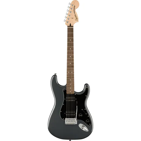 Squier Affinity Stratocaster HH IL Charcoal Frost Metallic front view