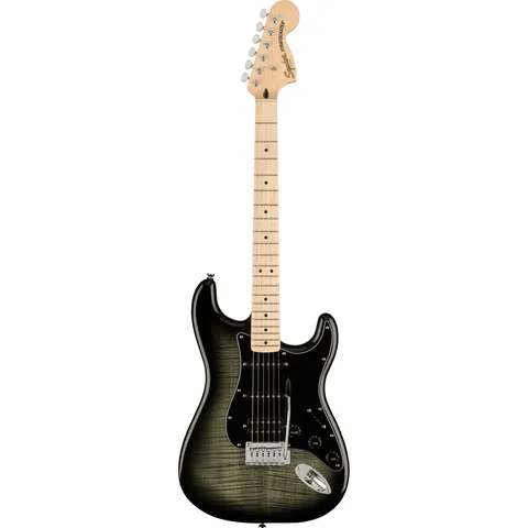 Squier Affinity Stratocaster FMT HSS MN Black Burst front view