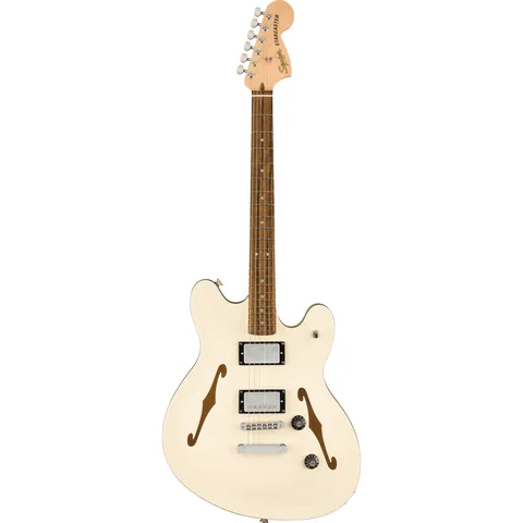 Squier Affinity Starcaster Deluxe IL Olympic White front view