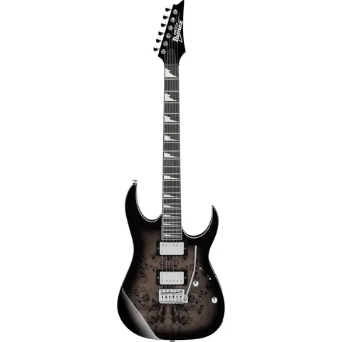 Ibanez GRG220PA1 Gio Transparent Brown Black Burst front view