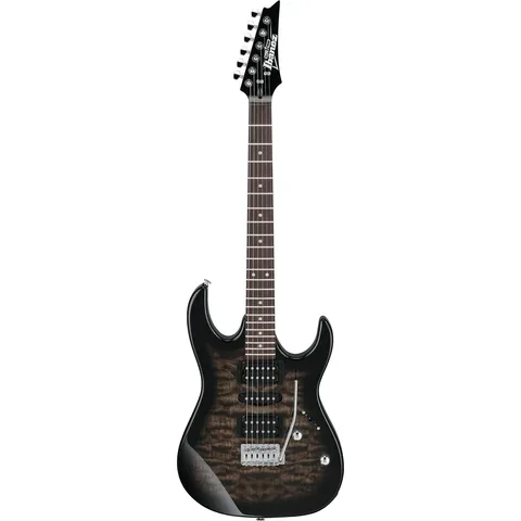 Ibanez GRX70QA Gio Transparent Black Sunburst front view