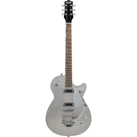 Gretsch G5230T Electromatic Sparkle Jet FT Bigsby Silver Sparkle front view