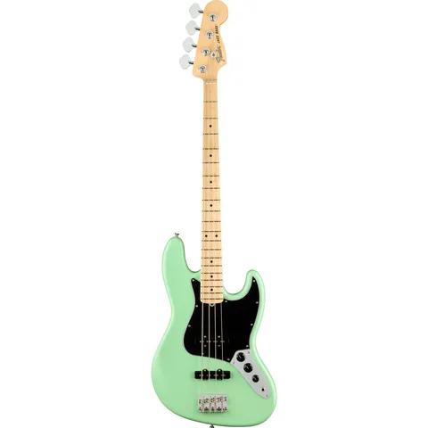 Fender American Performer Jazz Bass MN Satin Surf Green front view