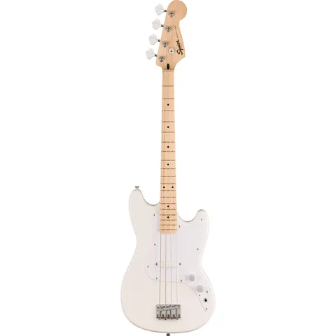 Squier Sonic Bronco Bass MN Arctic White front view