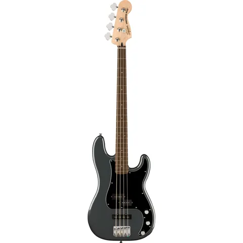 Squier Affinity Precision Bass PJ IL Charcoal Frost Metallic front view