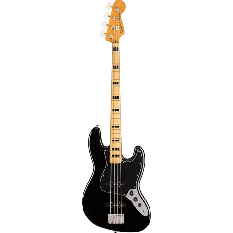 Squier Classic Vibe 70s Jazz Bass MN Black front view