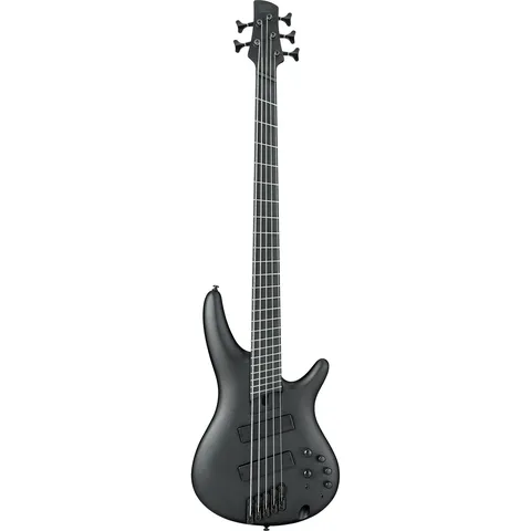 Ibanez SRMS625EX Iron Label Black Flat front view