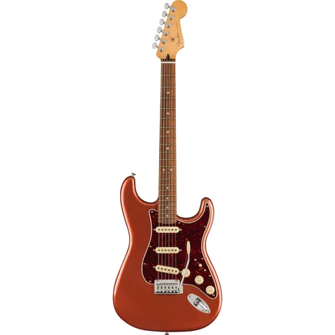 Fender Player Plus Stratocaster PF Aged Candy Apple Red front view