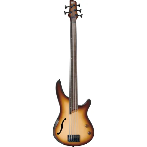 Ibanez SRH505F Workshop Natural Browned Burst Flat front view